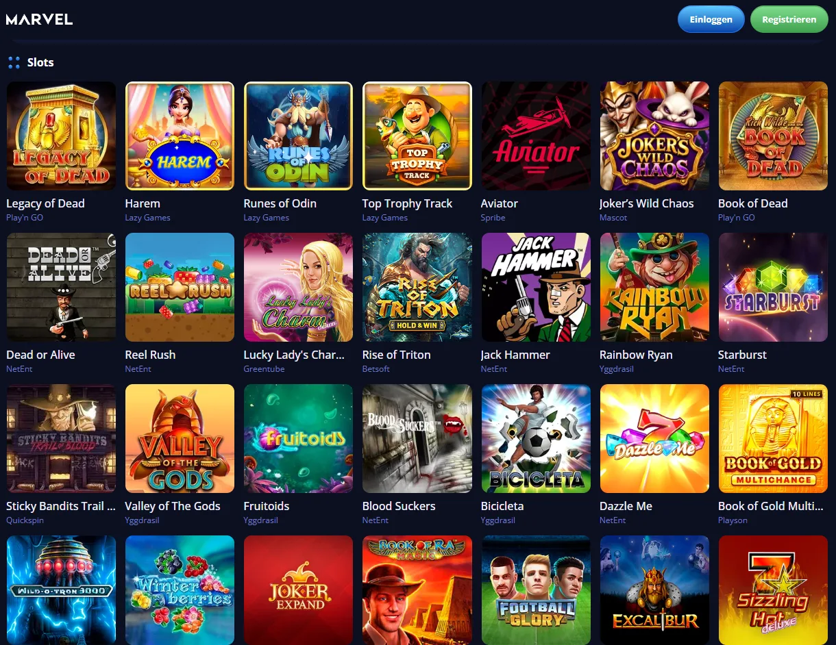 Marvel Casino Spiele