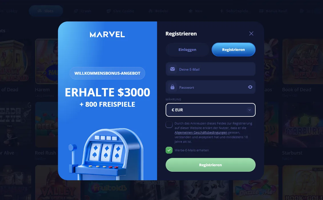 Marvel Casino Anmelden
